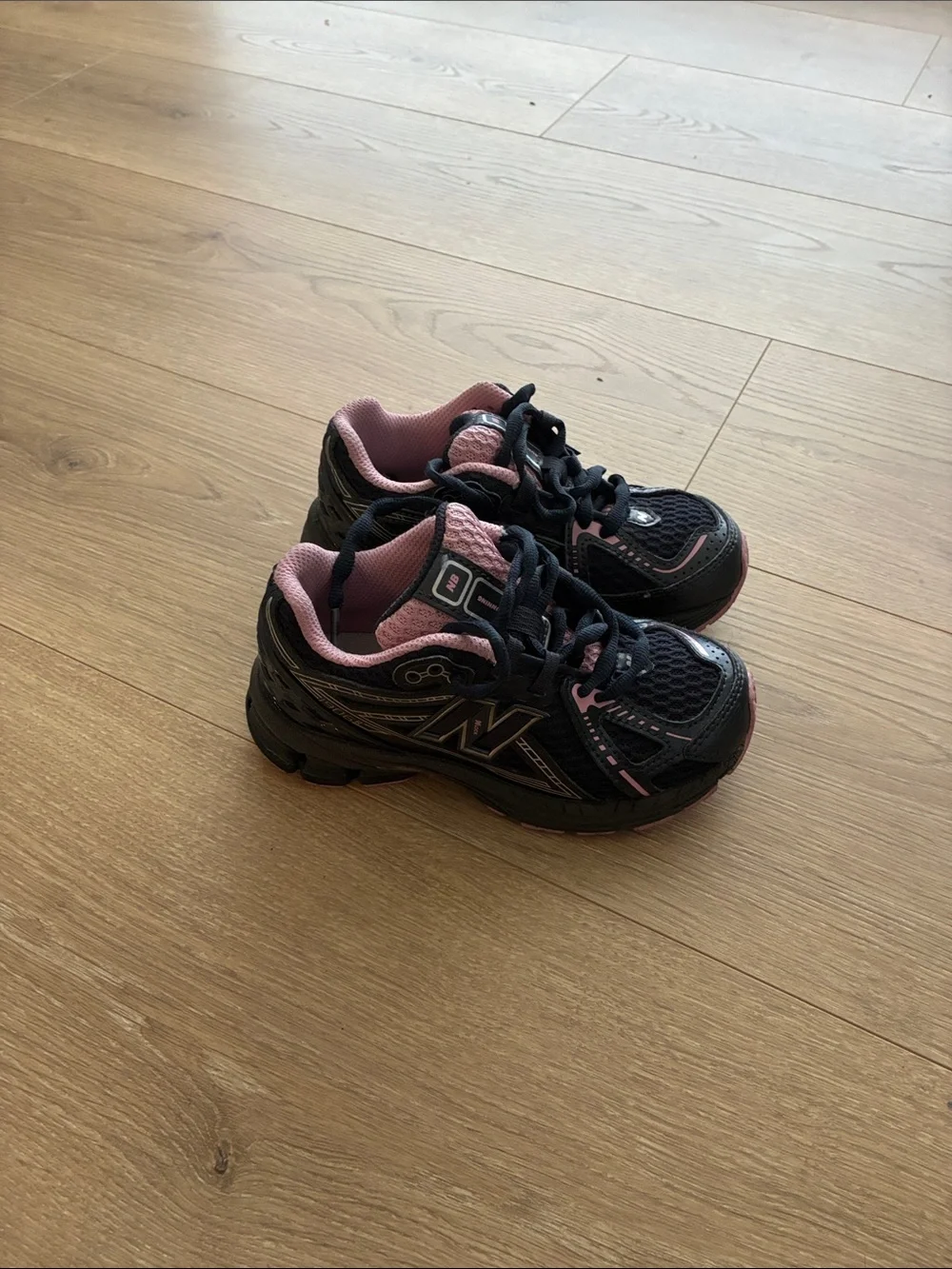 New Balance Kids navy blue and Pink Athletic Sneakers